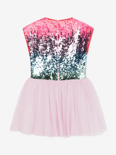 Billieblush Girls Sequin And Mesh Occasion Dress In Pink