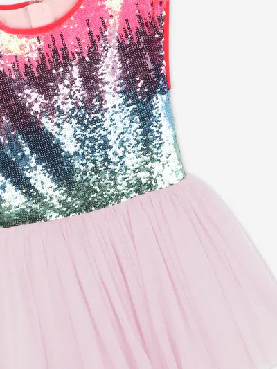 Billieblush Girls Sequin And Mesh Occasion Dress In Pink