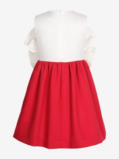 Jessie And James Girls Out Of The Blue Fan Bow Ruffle Dress In Red
