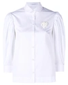 SIMONE ROCHA Cotton Poplin Shirt With Floral Embellishment
