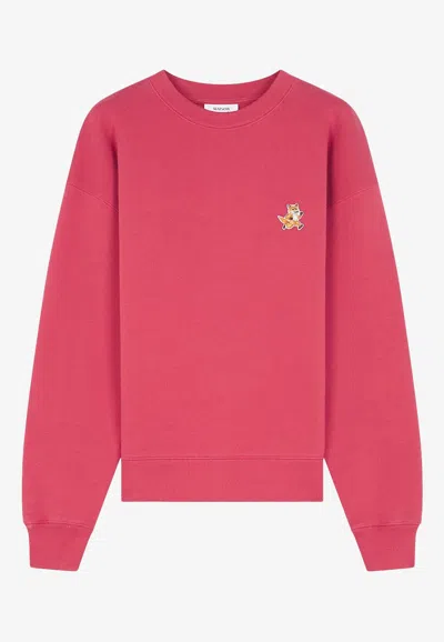 Maison Kitsuné Fox Patch Sweatshirt In Pink