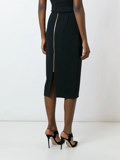 Shop Roland Mouret Rear Zip Pencil Skirt In Black