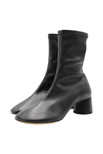 Proenza Schouler Glove Crinkled Patent-leather Ankle Boots In Black