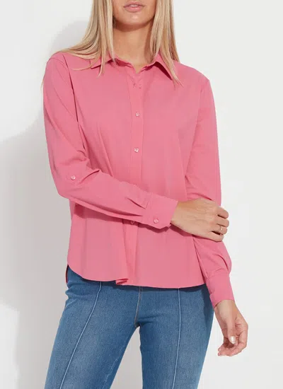 Lyssé Roll Tab Connie Shirt In Coral Rose In Pink