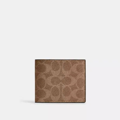 Coach Outlet Id Billfold Wallet In Signature Canvas In Beige