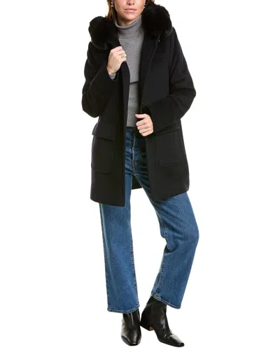 Fleurette Medium Wool-blend Jacket In Blue