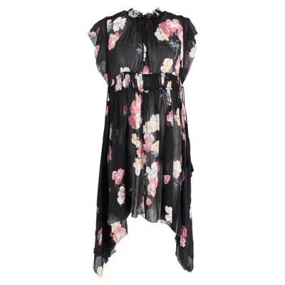 Ulla Johnson Luisa Floral Print Midi Asymmetrical Dress In Multicolor Silk In Multi