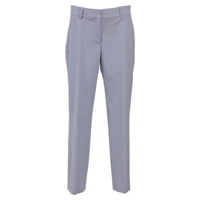 Theory Tapered Trousers In Light Blue Cotton In Blue