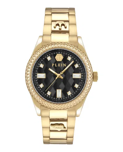Philipp Plein Queen Crystal Watch With Black Guilloche Dial In Multi