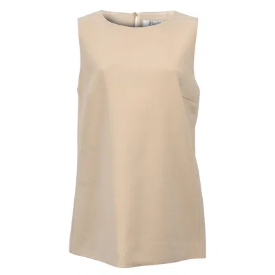 Max Mara Sleeveless Top In Beige Linen In Beige