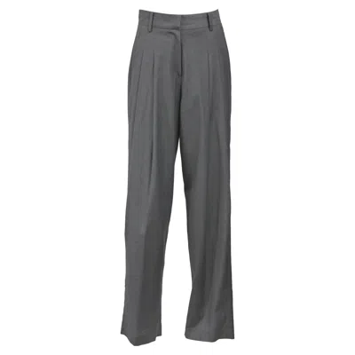 The Frankie Shop Gelso Pleated Tencel-blend Straight-leg Pants In Grey