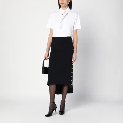 Givenchy Black Milan Stitch Skirt With Buttons In Black