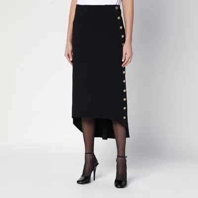 Givenchy Black Milan Stitch Skirt With Buttons In Black