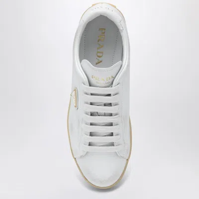 Prada White Worn Effect Sneaker In White