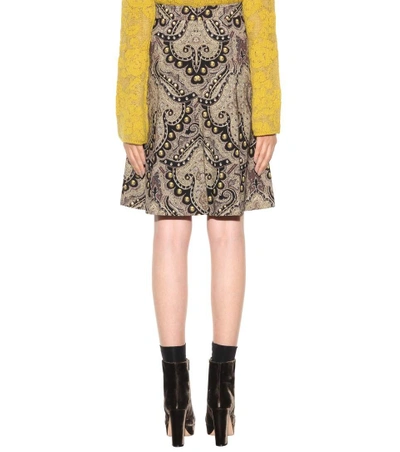 Shop Etro Printed Wool Skirt In Multicoloured