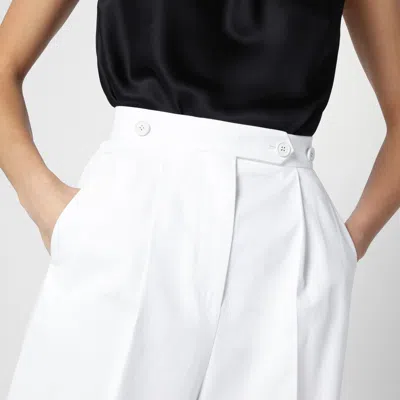 Givenchy Womens White Pleated Two-slip-pockets Wide-leg High-rise Cotton Trousers In White
