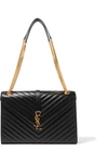 Saint Laurent Medium Grained Matelasse Quilted Leather Shoulder Bag - Black In Black