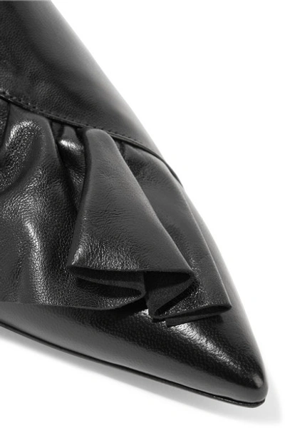 Shop Jw Anderson Ruffled Leather Ankle Boots In Black