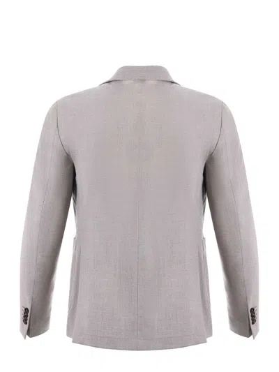 Manuel Ritz Stretch Wool Jacket In Sabbia Melange