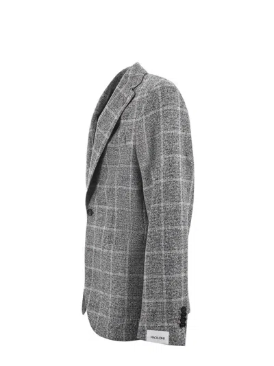 Paoloni Jacket In Wool Blend In Marrone/beige