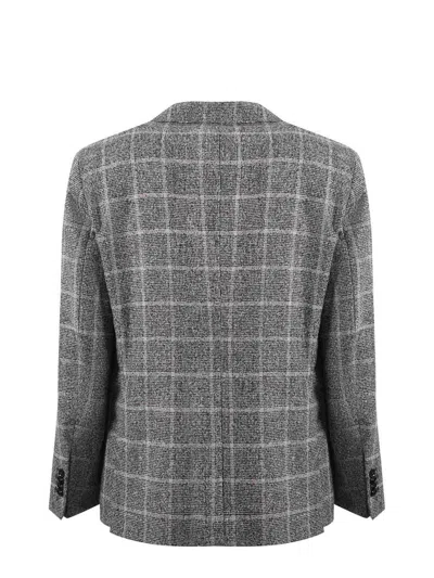 Paoloni Jacket In Wool Blend In Marrone/beige