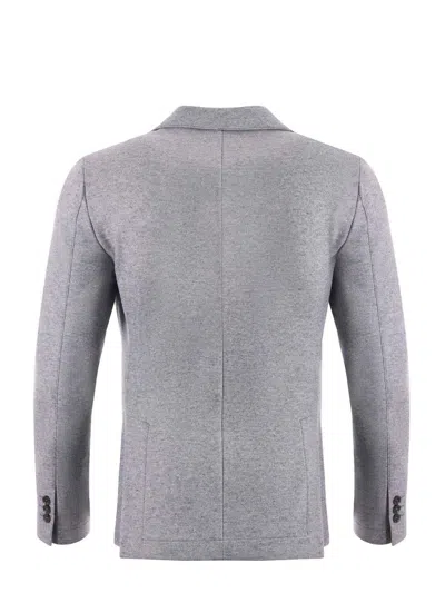 Paoloni Man Blazer Steel Grey Size 42 Cotton, Polyamide, Polyester In Grey