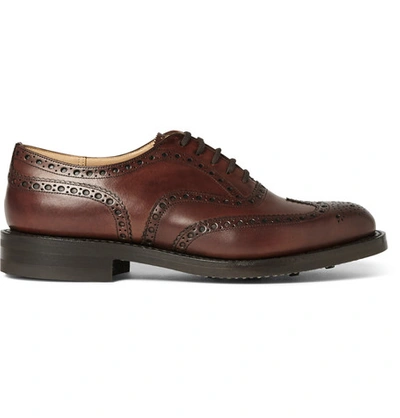 Shop Church's Burwood Leather Wingtip Brogues In Brown