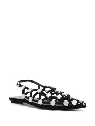 Attico Grid Ballerina In Black