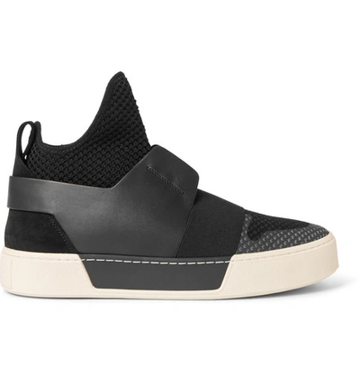 Shop Balenciaga Suede, Leather And Mesh High-top Sneakers In Black