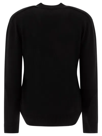 Burberry Ekd Patch Ribbed Knit Sweater In Black