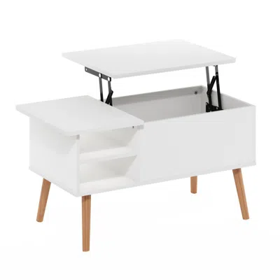 FURINNO JENSEN COFFEE TABLE WITH HIDDEN COMPARTMENT AND SIDE OPEN STORAGE SHELF 