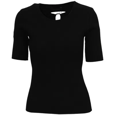 Alexander Wang Back Cut-out T-shirt In Black Rayon In Black