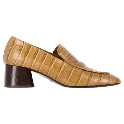 Totême 55mm The Block Heel Leather Pumps In Brown