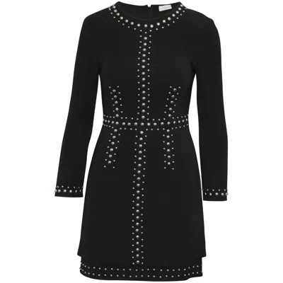 A.l.c A. L.c. Madison Studded Cocktail Mini Dress In Black Viscose In Black