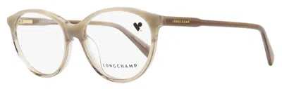 Longchamp Women's Oval Eyeglasses Lo2709 106 Gray Horn/ivory 53mm In Multi