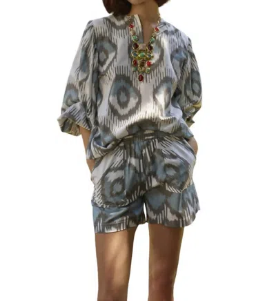 Punicana Grand Bazaar Top With Tassels In Blue Evil Eye In Multi