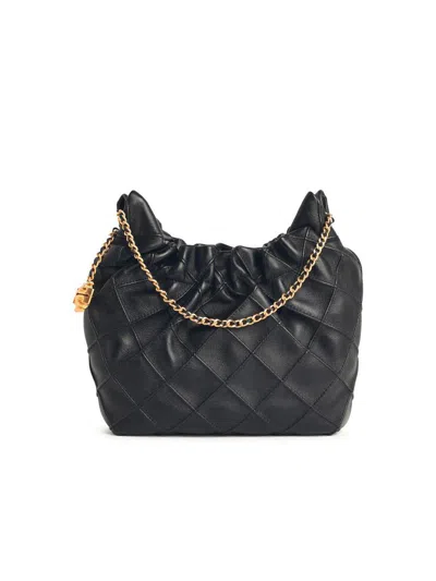 Tory Burch Fleming Cross Body Bag In Black