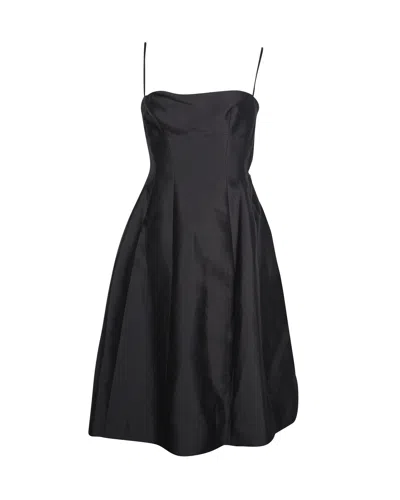 Dsquared2 Paneled A Line Camisole Dress In Black Ramie Silk In Black