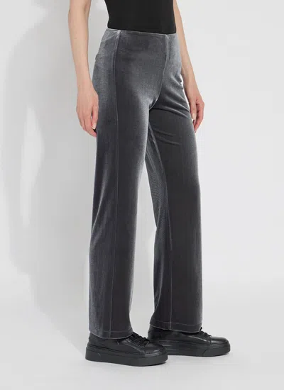 Lyssé Velvet Pants In Solid Charcoal In Multi