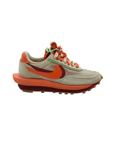 Nike X Sacai X Clot Ldwaffle In Net Orange Blaze Suede In Orange