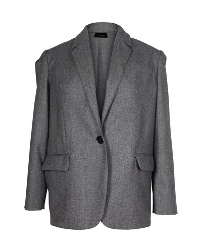 Isabel Marant Oversized Blazer Jacket In Grey Virgin Wool In Grey