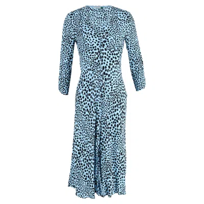 Rixo London Rixo Katie Leopard Print Dress In Blue Viscose In Blue