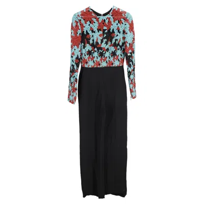 Elie Saab Floral Embroidered Long Sleeve Jumpsuit In Multicolor Viscose In Multi