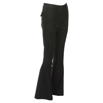 Marni Wool Twill Mid Waist Flared Dress Pants In Black