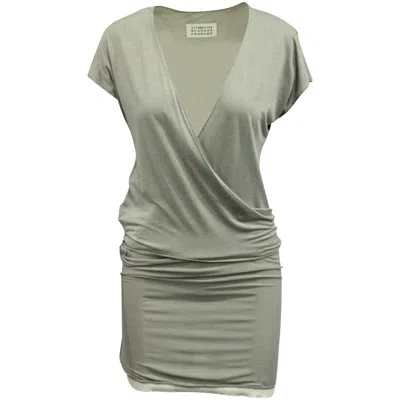 Maison Margiela Wrap Mini Dress In Grey Viscose In Grey
