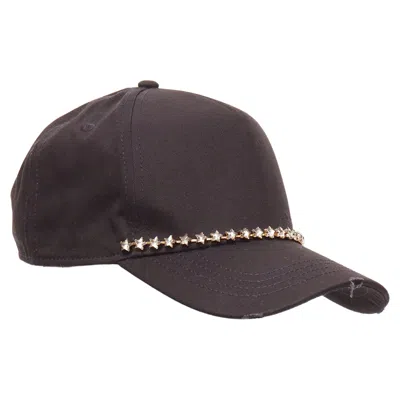 Dsquared2 Cotton Clear Star Crystals Dean Dan Caten Cap In Black