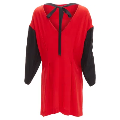 Marni Crast Cutout Armhole Bateau Tie Back Mini Dress In Red
