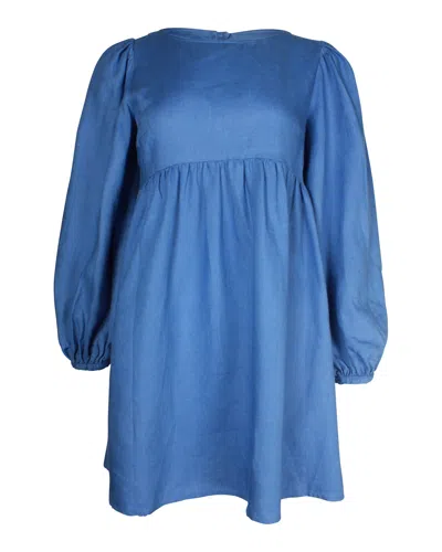 Reformation Ramone Linen Dress In Blue