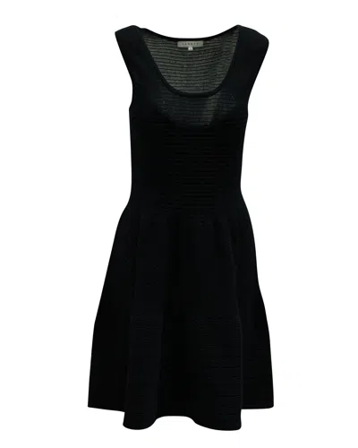Sandro Sleeveless Knit Skater Dress In Navy Blue Cotton In Blue