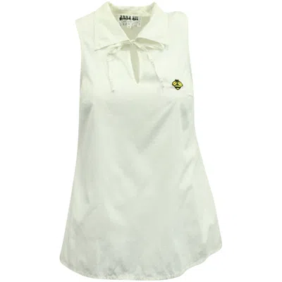Anna Sui Bee Sleeveless Shirt Top In White Cotton In White
